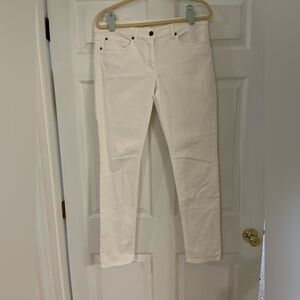 Eileen Fisher white denim straight leg jeans women’s‎ size 12 mid rise